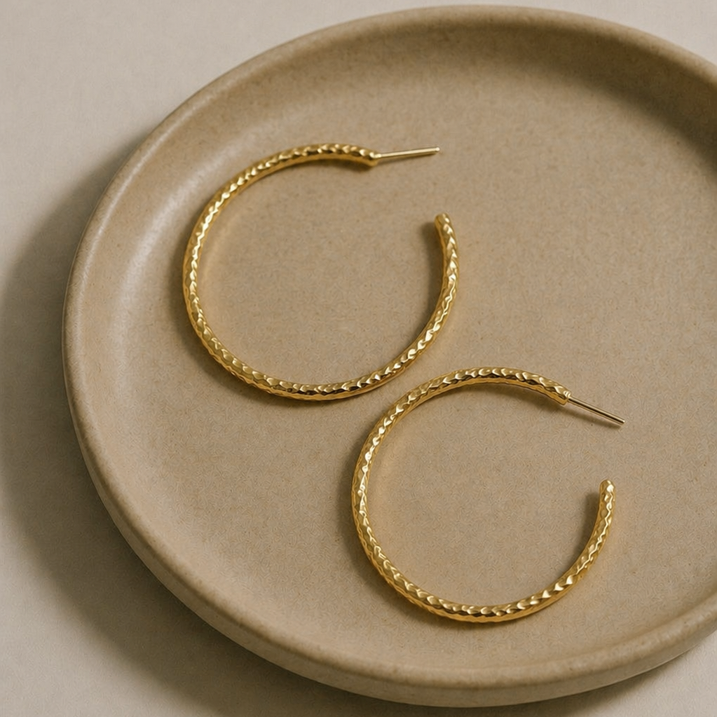 Brass Gold Classic Hoops