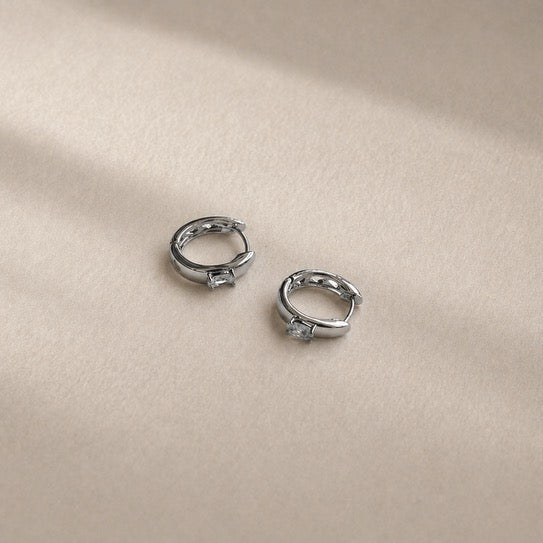 Mini Stone Huggie Hoops