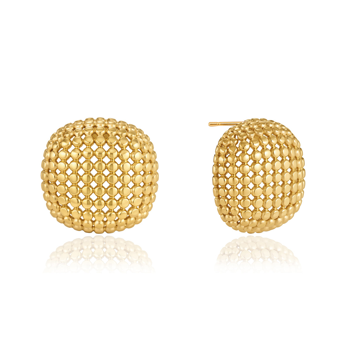 Honeycomb statement studs on a white background