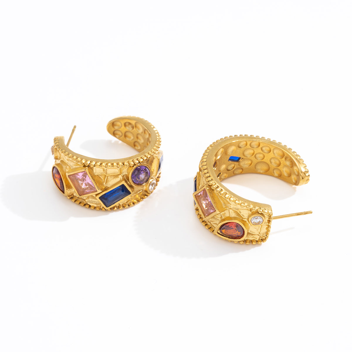 Bejeweled statement hoops