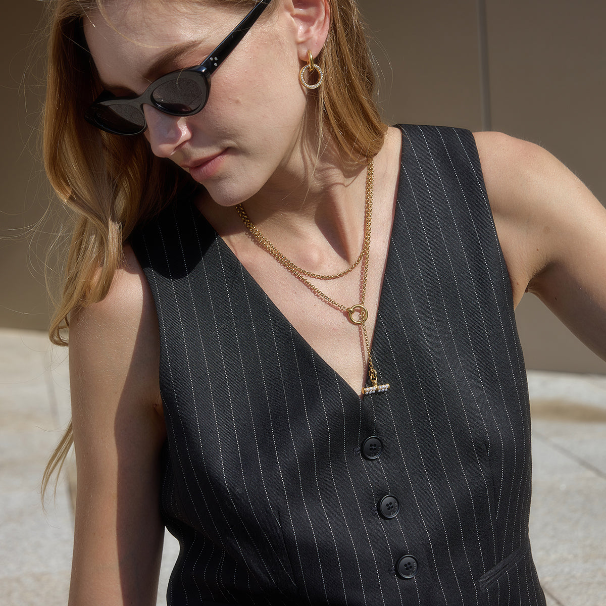 Lock In Pearl Studded Necklace