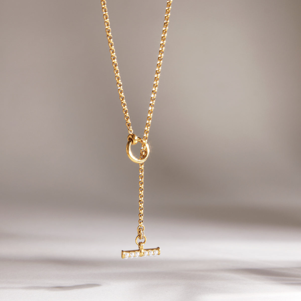 Lock In Pearl Studded Necklace