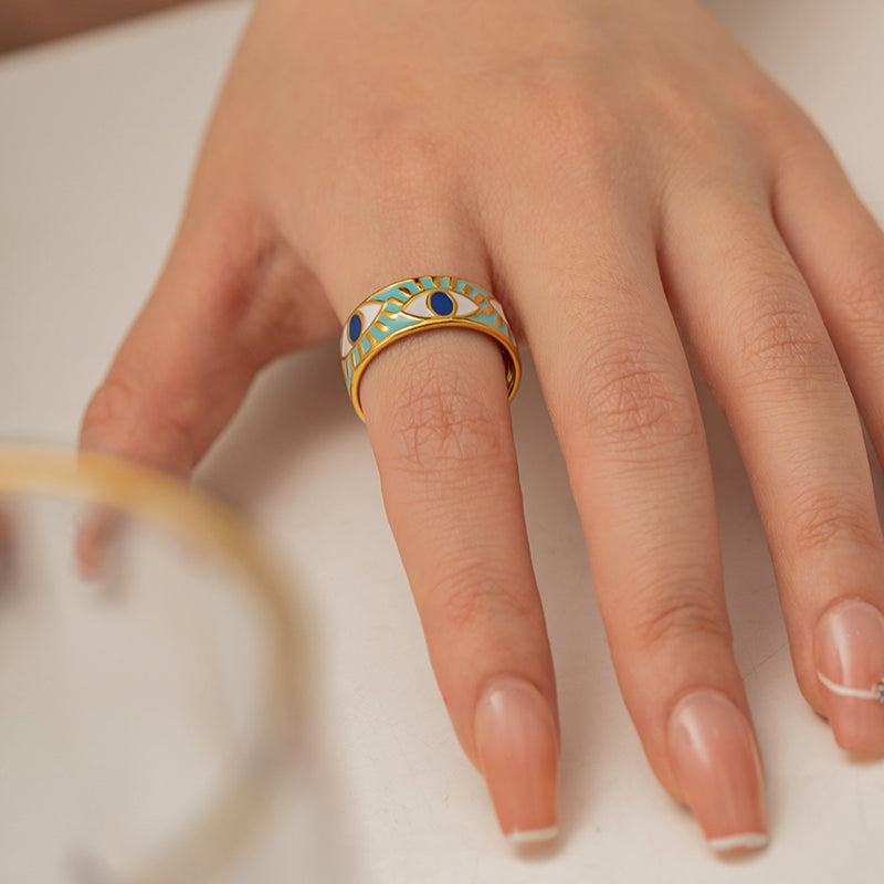 Evil Eye Enamel Ring