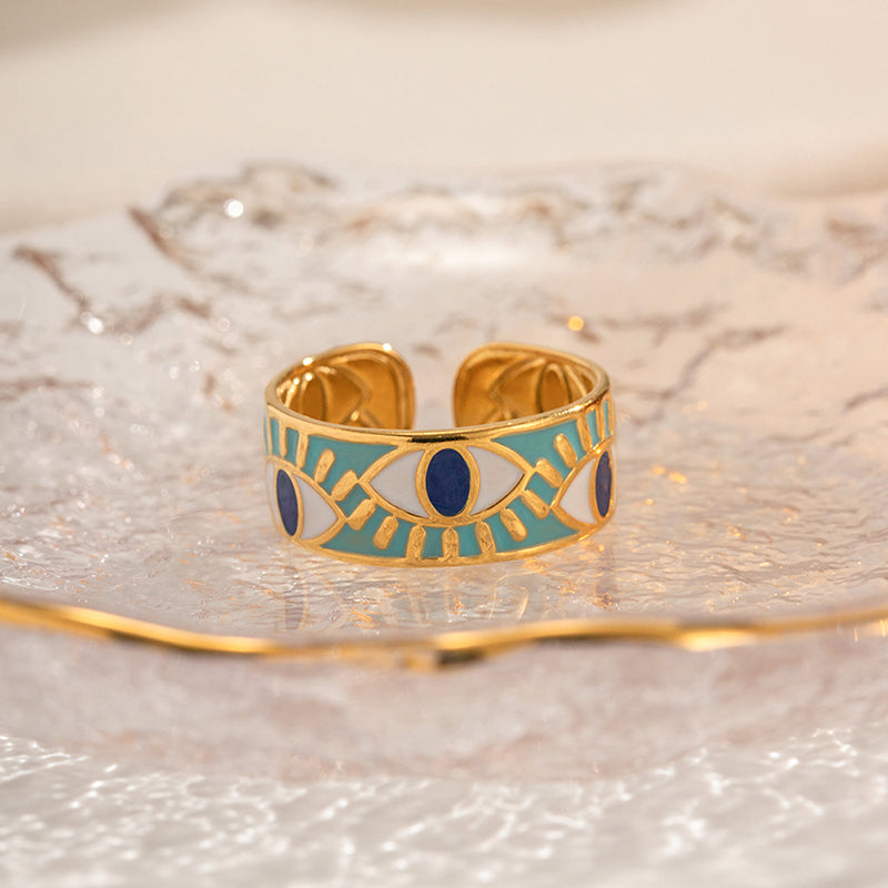Evil Eye Enamel Ring