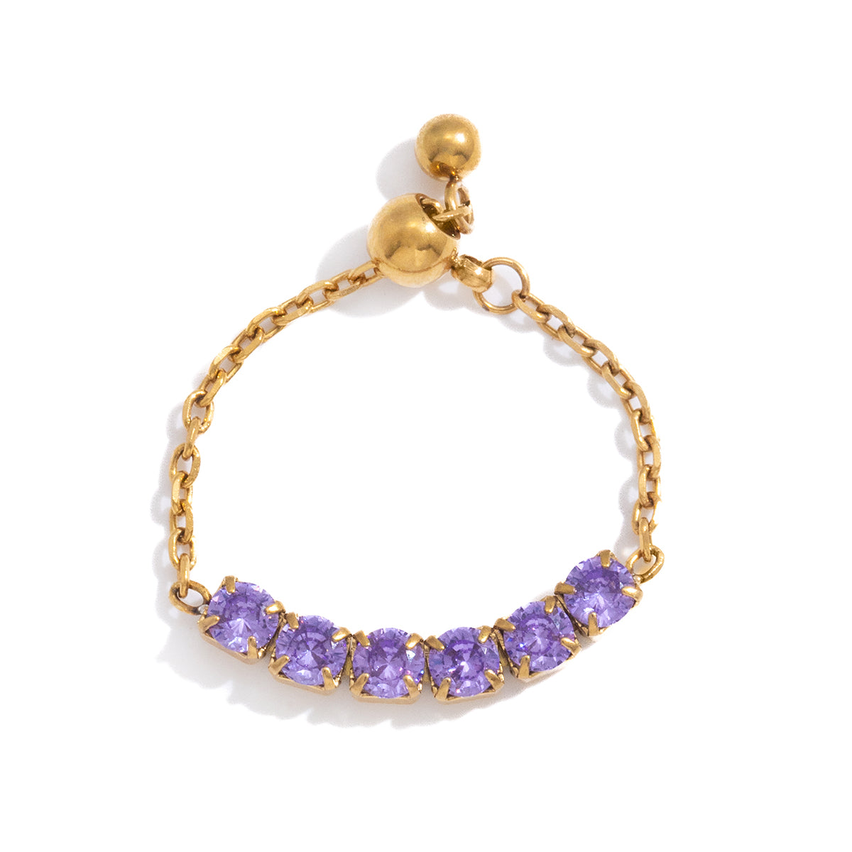 Lilac Adjustable Pull Me Ring