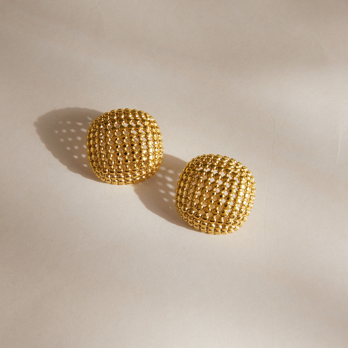 Say Sí Honeycomb Studs with gold-tone openwork detailing