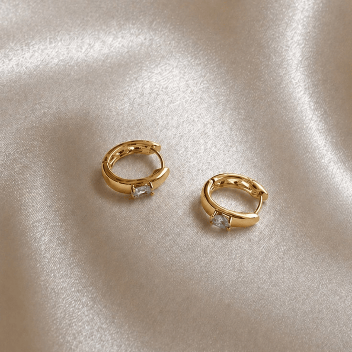 Mini Stone Huggie Hoops